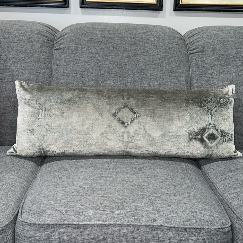 Restoration hardware velvet oushak lumbar pillow in color fog/nocturne